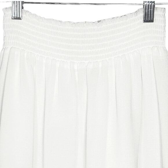 Ramy Brook Stevie Smocked Mini Skirt Pom Pull On Summer Skirt White XS NWOT - Picture 4 of 11